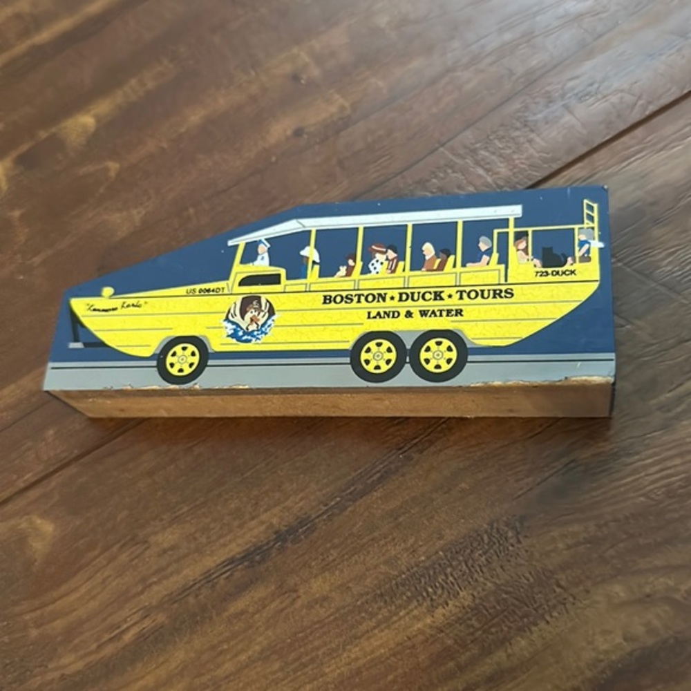 The‎ Cats Meow Boston Duck Tours wood souvenir block shelf sitter